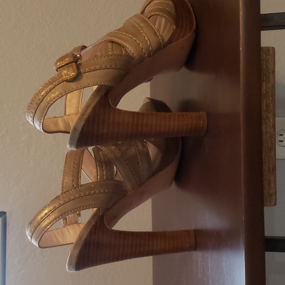 Coach Brynne Leather Strappy Sandal Chunky Heels - Picture 6 of 12